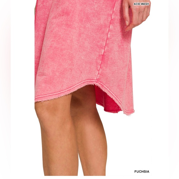 NWT ZENANA large/ X-Large acid wash T-shirt dress - Picture 3 of 4